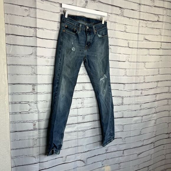 Levi’s 511 Men’s Blue Jeans Distressed Straight Workwear Streetwear 30X32 Faded - Picture 2 of 15